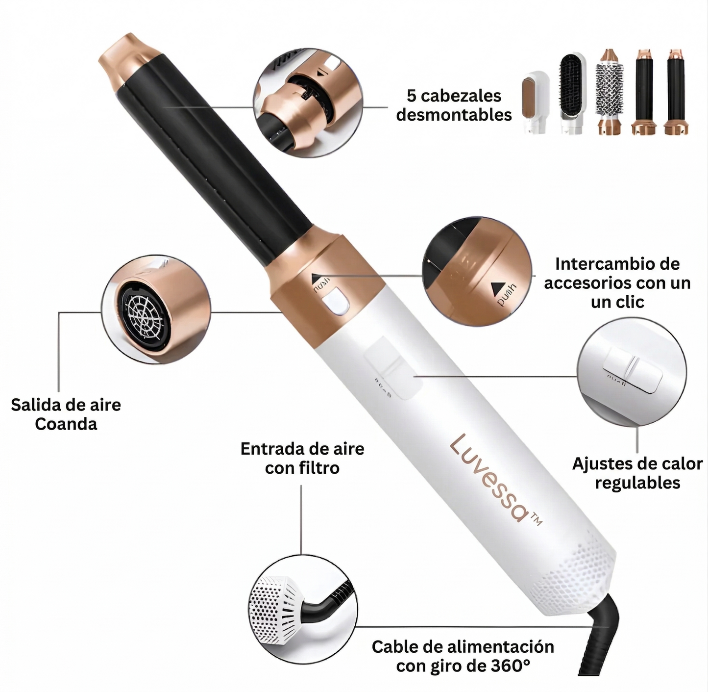 Moldeador de Pelo Profesional 5 en 1 - Luvessa™ AirStyler