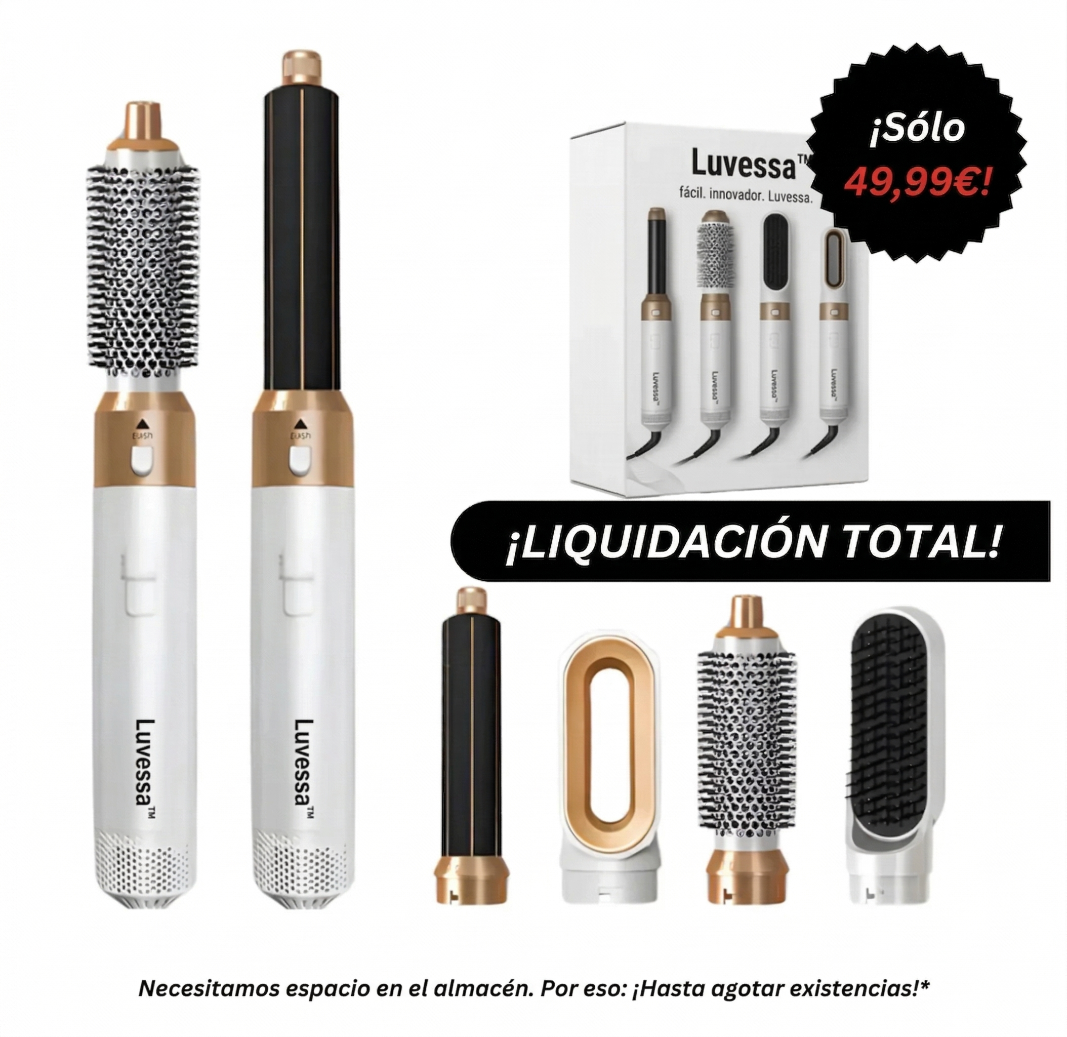 Luvessa AirStyler, moldeador profesional de pelo 5 en 1